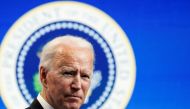 U.S. President Joe Biden speaks speaks during a brief appearance at the White House in Washington, U.S., January 25, 2021. REUTERS/Kevin Lamarque/File Photo