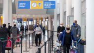 Passengers arrive at Toronto's Pearson airport after mandatory coronavirus disease (COVID-19) testing took effect for international arrivals in Mississauga, Ontario, Canada February 1, 2021. REUTERS/Carlos Osorio
