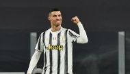 Juventus' Cristiano Ronaldo celebrates scoring their first goal REUTERS/Massimo Pinca