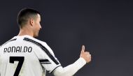 Juventus' Cristiano Ronaldo celebrates scoring their third goal REUTERS/Massimo Pinca