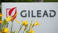 The logo of Gilead Sciences Inc pharmaceutical company is seen in Oceanside, California, U.S., April 29, 2020. REUTERS/Mike Blake/File Photo/File Photo