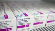 Packages of AstraZeneca's COVID-19 vaccine are seen at a vaccination centre, temporarily set up in a hall of the fair, amid the coronavirus disease pandemic in Cologne, Germany, March 18, 2021. REUTERS/Thilo Schmuelgen
