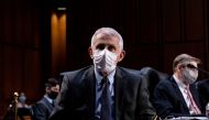 Dr. Anthony Fauci attends a U.S. Senate Health, Education, Labor, and Pensions Committee hearing to examine the COVID-19 response, focusing on an update from federal officials, on Capitol Hill in Washington, U.S., March 18, 2021. Anna Moneymaker/Pool via 