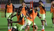 Al Duhail players take part in their final training session ahead of the AFC champions League Group C match against Iraq's Al Shorta in Jeddah, Saudi Arabia, yesterday. This is their ninth successive appearance in the group stage of the continental tourna