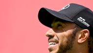 May 2, 2021 Mercedes' Lewis Hamilton celebrates after winning the race Pool via REUTERS/Gabriel Bouys