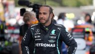 Formula One F1 - Spanish Grand Prix - Circuit de Barcelona-Catalunya, Barcelona, Spain - May 9, 2021 Mercedes' Lewis Hamilton after winning the race Pool via REUTERS/Emilio Morenatti

