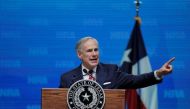 FILE PHOTO: Texas Governor Greg Abbott speaks at the annual National Rifle Association (NRA) convention in Dallas, Texas, U.S., May 4, 2018. REUTERS/Lucas Jackson

