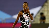 Qatar's Mutaz Essa Barshim reacts during the Doha Diamond League on Friday.