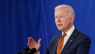 U.S. President Joe Biden delivers remarks on the May jobs report after U.S. employers boosted hiring amid the easing coronavirus disease (COVID-19) pandemic, at the Rehoboth Beach Convention Center in Rehoboth Beach, Delaware, U.S., June 4, 2021. REUTERS/