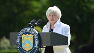 U.S. Treasury Secretary Janet Yellen speaks during a news conference, after attending the G7 finance ministers meeting, at Winfield House in London, Britain June 5, 2021. Justin Tallis/