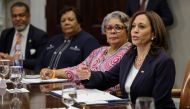 U.S. Vice President Kamala Harris hosts members of Texas State Senate and Texas House of Representatives, who in May blocked passage of legislation that would have made it significantly harder for the people of Texas to vote, at the White House in Washing