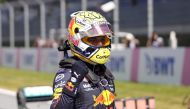 Red Bull's Max Verstappen celebrates qualifying in pole position (REUTERS/Darko Vojinovic)
