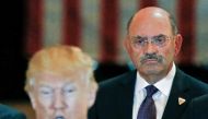 Trump Organization chief financial officer Allen Weisselberg looks on as then-U.S. Republican presidential candidate Donald Trump speaks during a news conference at Trump Tower in Manhattan, New York, U.S., May 31, 2016. REUTERS/Carlo Allegri//File Photo