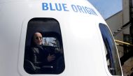 Amazon and Blue Origin founder Jeff Bezos addresses the media about the New Shepard rocket booster and Crew Capsule mockup at the 33rd Space Symposium in Colorado Springs, Colorado, United States April 5, 2017. REUTERS/Isaiah J. Downing/File Photo