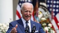 U.S. President Joe Biden delivers remarks during an event to celebrate the 31st anniversary of the Americans with Disabilities Act (ADA) in the White House Rose Garden in Washington, U.S., July 26, 2021. REUTERS/Evelyn Hockstein
