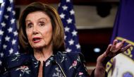 FILE PHOTO: House Speaker Nancy Pelosi (D-CA) takes questions as she holds her weekly news conference with Capitol Hill reporters at the Capitol in Washington, U.S., July 22, 2021. REUTERS/Elizabeth Frantz/File Photo
