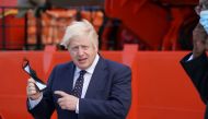 Britain's Prime Minister Boris Johnson gestures. Jane Barlow/Pool via REUTERS
