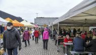 View of the Hakaniemi Sunday market, amid the coronavirus disease (COVID-19) outbreak in Helsinki, Finland November 1, 2020. Lehtikuva/Markku Ulander via REUTERS

