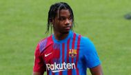 June 15, 2021 FC Barcelona's Ansu Fati as the new jersey is unveiled REUTERS/Albert Gea/File Photo
