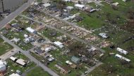 An aerial view shows destroyed houses after Hurricane Ida made landfall in Louisiana, in Golden Meadow, Louisiana, U.S. August 31, 2021. REUTERS/Marco Bello