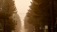 An empty street is seen after evacuations in South Lake Tahoe, California, U.S., September 1, 2021. REUTERS/Fred Greaves