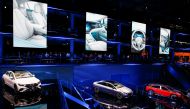 The EQE is seen next to an AMG EQS 53 and a Maybach Concept car during its presentation ahead of the Munich Motor Show IAA Mobility 2021 in Munich, Germany, September 5, 2021. REUTERS/Michaela Rehle
