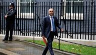Britain's Health Secretary Sajid Javid walks outside Downing Street in London, Britain, September 14, 2021. REUTERS/Peter Nicholls
