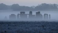 Stonehenge ancient stone circle is seen at dawn, near Amesbury, Wiltshire, Britain, November 4, 2020. REUTERS/Toby Melville//File Photo
 