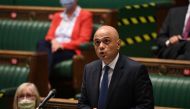 FILE PHOTO: Britain's Secretary of State for Health and Social Care Sajid Javid gives a statement on the coronavirus disease (COVID-19) update during a session in Parliament, in London, Britain July 12, 2021. UK Parliament/Jessica Taylor/Handout via REUTE