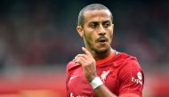 September 18, 2021 Liverpool's Thiago Alcantara reacts REUTERS/Peter Powell