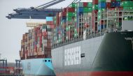 A view of the Port of Felixstowe, as containers are seen aboard the container ship Ever Greet, in Felixstowe, Britain, January 28, 2021. Reuters/Peter Cziborra//File Photo