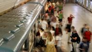 Passengers are seen at a metro station on the first day after a lockdown designed to curb the spread of the coronavirus disease (COVID-19) was lifted in Moscow, Russia June 9, 2020. REUTERS/Shamil Zhumatov/File Photo