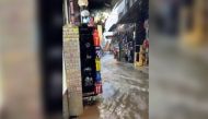 A general view of a flooded street in Athens, Greece October 14, 2021 in this still image obtained from a social media video. STRATOS JENKE/via REUTERS