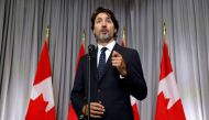 FILE PHOTO: Canada's Prime Minister Justin Trudeau speaks during a news conference at a cabinet retreat in Ottawa, Ontario, Canada September 14, 2020. REUTERS/Blair Gable/File Photo
