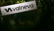 The logo of Valneva SE is pictured at the company's headquarters in Saint-Herblain, near Nantes, France, September 13, 2021. REUTERS/Stephane Mahe/File Photo