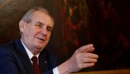 FILE PHOTO: Czech President Milos Zeman gestures in Vienna, Austria April 3, 2019. REUTERS/Leonhard Foeger/File Photo
