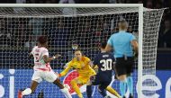 Paris St Germain's Lionel Messi scores their second goal REUTERS/Christian Hartmann
