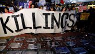 Activists take part in a rally after 91 people were shot dead this week in an escalation of President Rodrigo Duterte's ruthless war on drugs in Quezon city, Metro Manila, Philippines August 18, 2017. REUTERS/Dondi Tawatao/File Photo