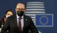Austria's Chancellor Alexander Schallenberg arrives for the second day of the EU leaders summit in Brussels, Belgium, October 22, 2021. Olivier Hoslet/Pool/via REUTERS
