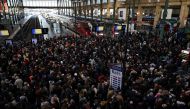 Passengers are seen inside the Gare du Nord train station which re-opened after been temporarily evacuated in Paris, France, October 27, 2021. REUTERS/Kevin Coombs