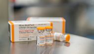 Pfizer/BioNTech's new pediatric COVID-19 vaccine vials are seen in this undated handout photo. Pfizer/Handout via Reuters/File Photo