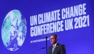 COP26 President Alok Sharma speaks at the start of the UN Climate Change Conference (COP26) in Glasgow, Scotland, Britain, October 31, 2021. REUTERS/Yves Herman