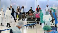 First group of foreign tourists arrive at Suvarnabhumi Airport during the first day of the country's reopening campaign, part of the government's plan to jump start the pandemic-hit tourism sector in Bangkok, Thailand November 1, 2021. REUTERS/Soe Zeya Tun
