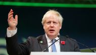 Britain's Prime Minister Boris Johnson speaks during the UN Climate Change Conference (COP26) in Glasgow, Scotland, Britain, November 2, 2021. Steve Reigate/Pool via Reuters