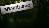 The logo of Valneva SE is pictured at the company's headquarters in Saint-Herblain, near Nantes, France, September 13, 2021. REUTERS/Stephane Mahe

