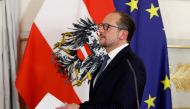 Austrian Chancellor Alexander Schallenberg arrives to a news conference in Vienna, Austria November 5, 2021. REUTERS/ Leonhard Foeger/File Photo