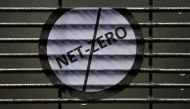 A sticker placed on a fence is seen during the UN Climate Change Conference (COP26) in Glasgow, Scotland, Britain November 12, 2021. Reuters/Dylan Martinez
 