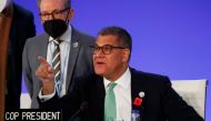 COP26 President Alok Sharma reacts during the UN Climate Change Conference (COP26) in Glasgow, Scotland, Britain November 13, 2021. Reuters/Phil Noble