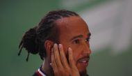 Mercedes' Lewis Hamilton is interviewed after finishing fifth in sprint qualifying REUTERS/Amanda Perobelli
