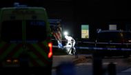 Forensic officers work outside Liverpool Women's Hospital, following a car blast, in Liverpool, Britain, November 15, 2021. REUTERS/Ed Sykes
